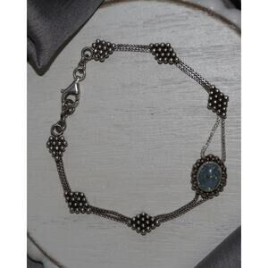 Opal Sterling Silver Bracelet 9.85G / 7.5in